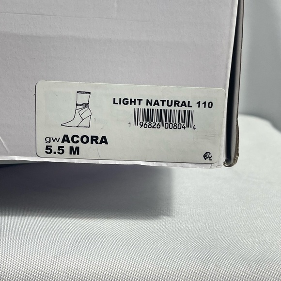 GUESS ACORA Wedge Ankle Boots Light Natural 5.5M Pointed Toe - Picture 5 of 12
